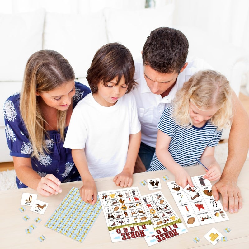 Qssfdgg Horse Farm Bingo Cards, 24 Player Pony Party Bingo Game for Family Adult, Cowgirl Cowboy Party Favor, Large Group Party Celebration Activity -05 - Image 5